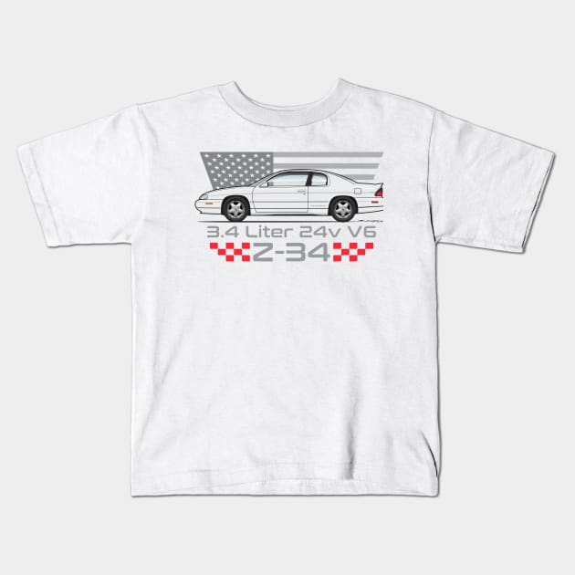 White Z34 Kids T-Shirt by ArtOnWheels